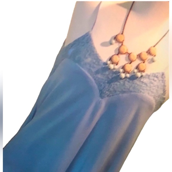 Dresses & Skirts - Staccato Strap Lace Soft Blue Tunic Dress M